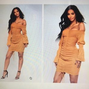 Mustard colored dress!